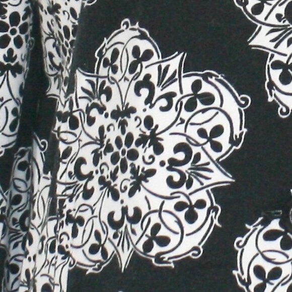 CROFT & BARROW Jacket Floral Mandala Oversized Outerwear Black White XL - Picture 3 of 13